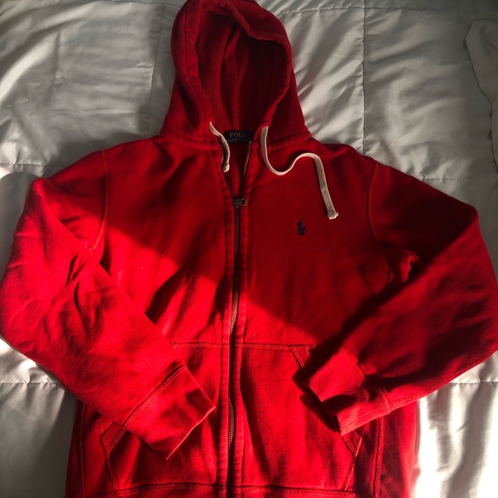 Red Polo Ralph Lauren zip up hoodie